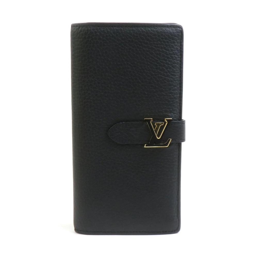 Louis Vuitton Bi fold Long Wallet LV Vertical Leather Black
